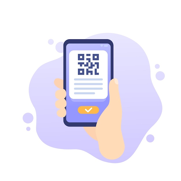 Qr code icon with phone vector