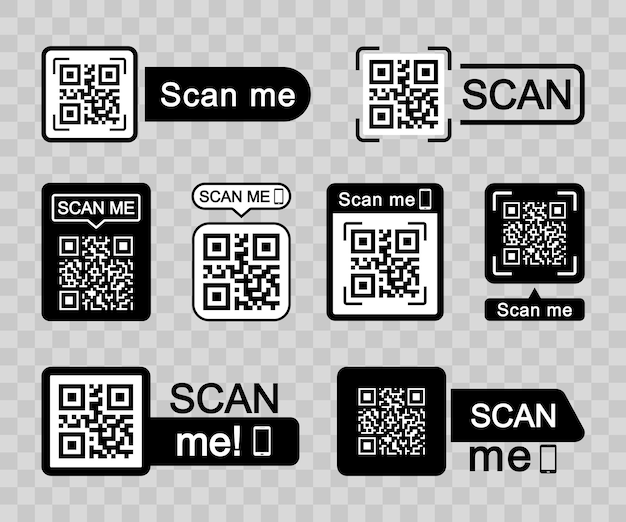 QR code scan icon set QR code scan for smartphone