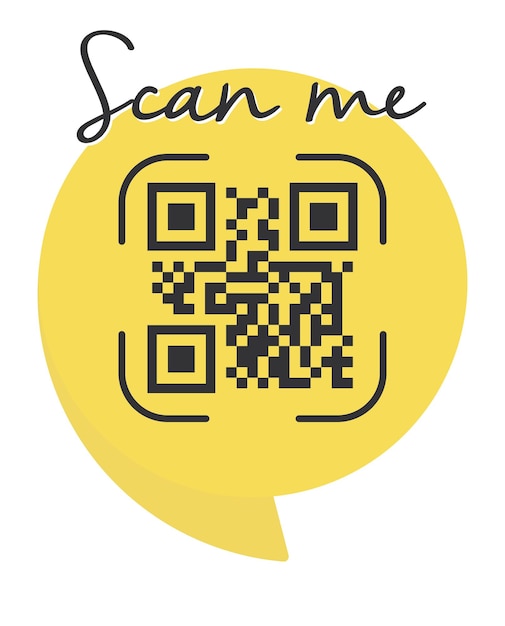 QR code scan me in speech bubble scan me concept icon