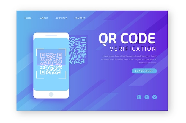 Qr code scanning landing page template