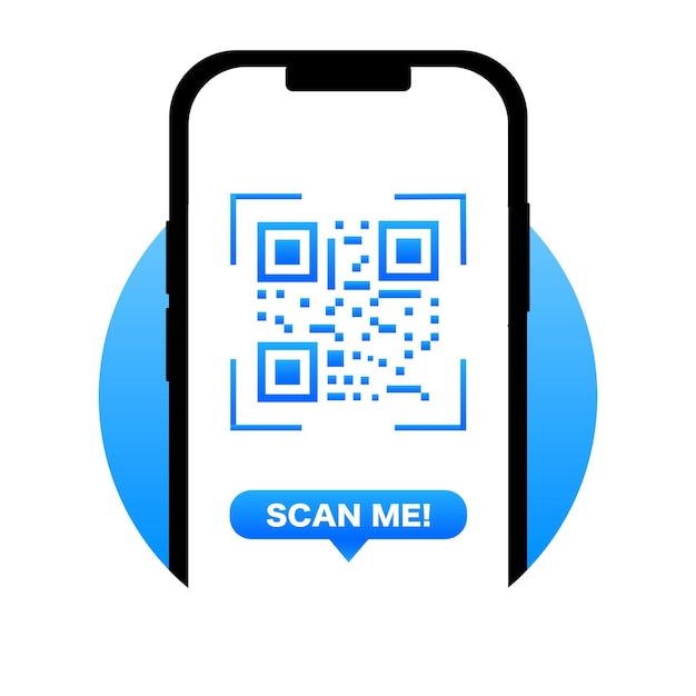 Vector qr code scanning qrcode barcode using a smartphone contactless payment vector illustration