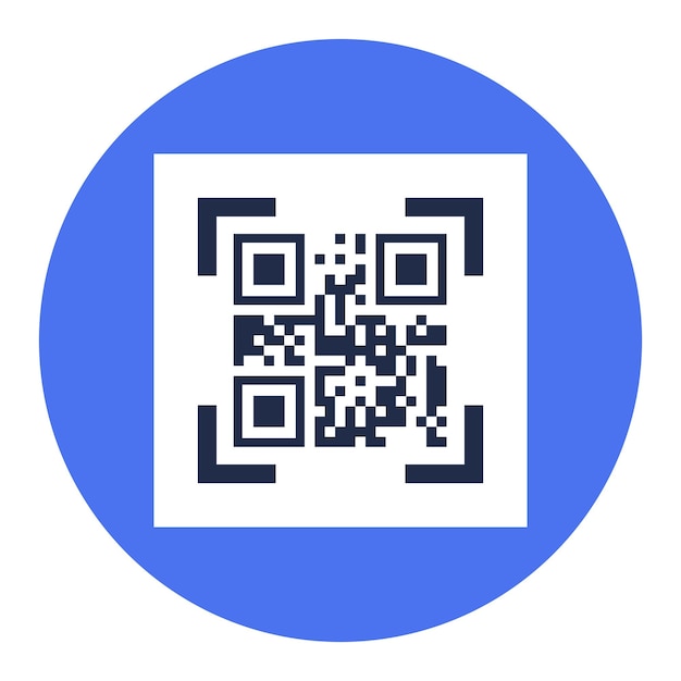 Qr Code On White Box In Circle