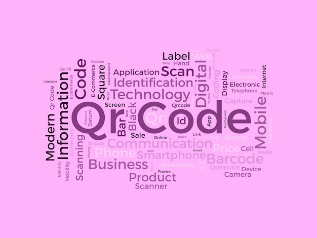 Vector qr code wordcloud template business concept vector background