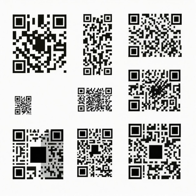 Vector qr vector set white background isolated a high quality