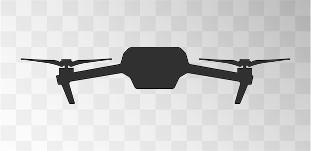 Vector quadcopter flying drone icons silhouette symbol drone fpv copter with action camera photo and vide