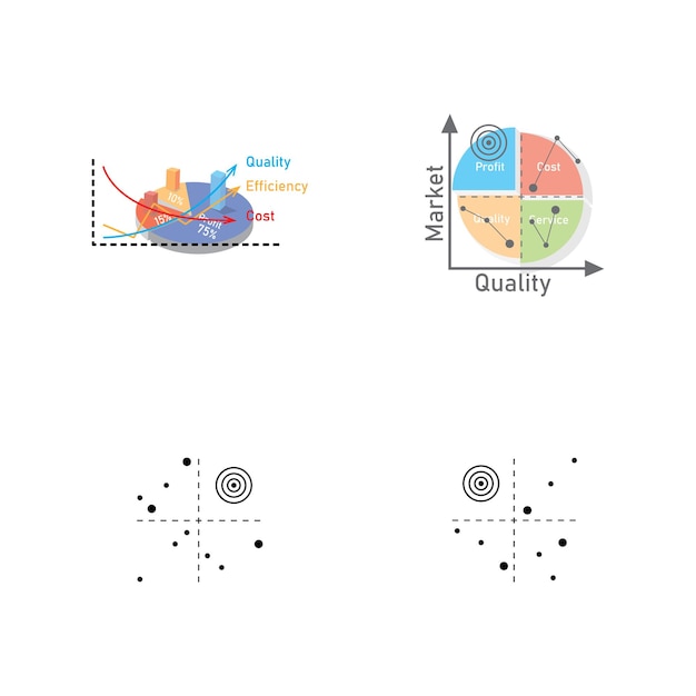 quadrant concept diagram logo illustration