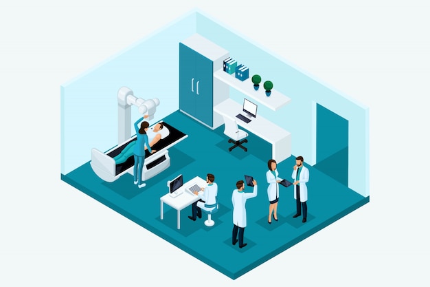 Qualitative Isometry,  characters. The concept of X-ray room. Meeting of doctors, a study of the patient on the apparatus, the study of analyzes