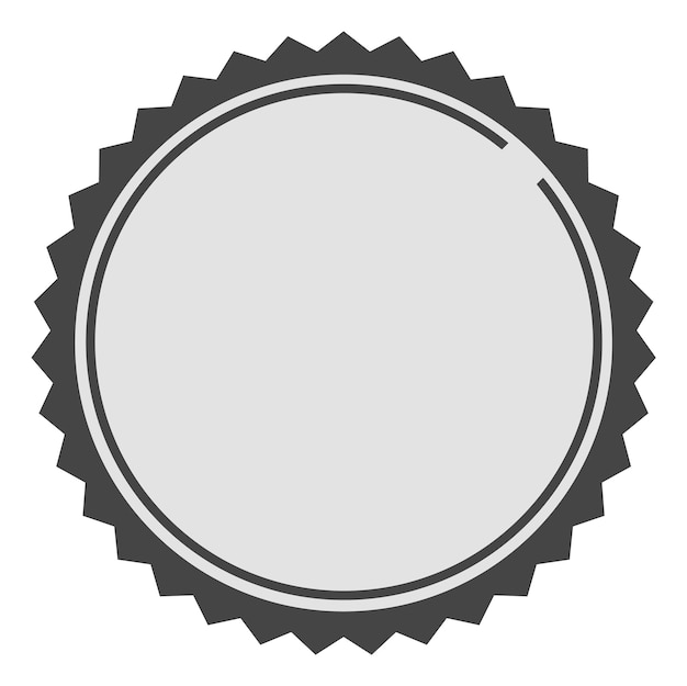 Quality badge blank template. Decorative vintage seal isolated on white background