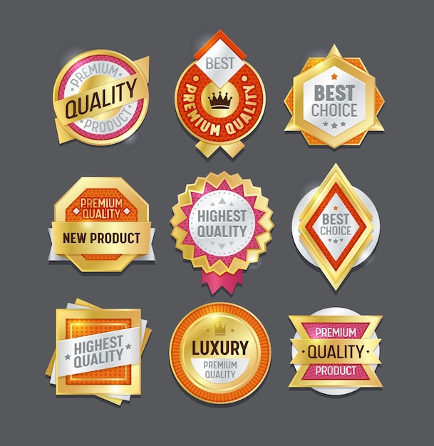 Quality Label Badge Best Set. Premium Badge