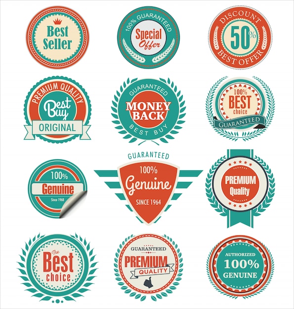 quality retro vintage labels collection