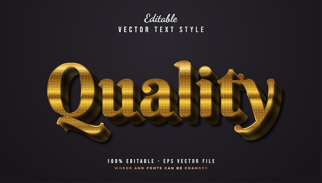 Quality Text Style in Gold Gradient with Embossed Effect