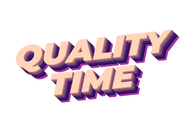 Vector quality time text effect in 3d style with good colors