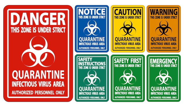 Vector quarantine infectious virus area sign isolate on white backgroundvector illustration eps10