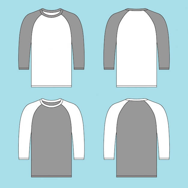 Quarter sleeve raglan tshirt with two different colors