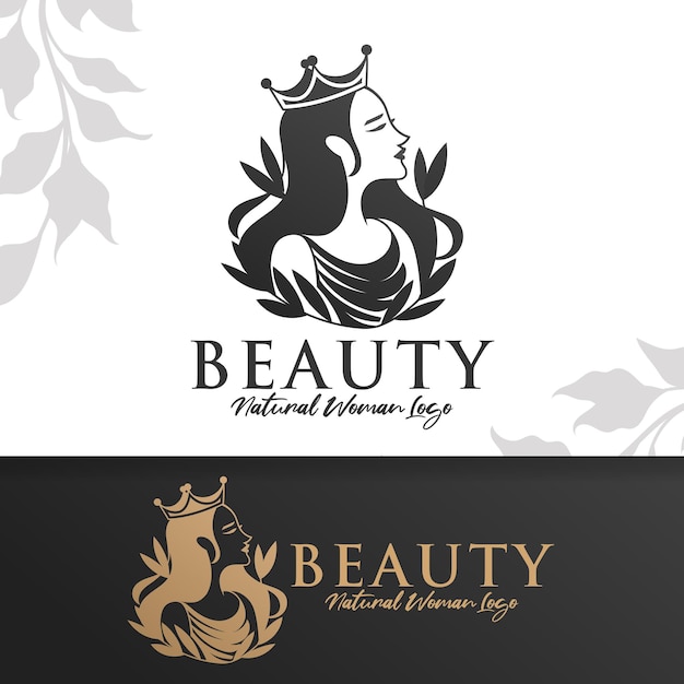 queen beauty woman logo template editable