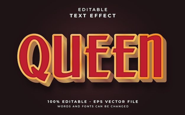 queen editable text effect