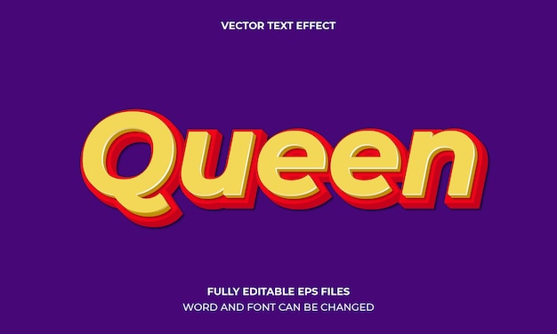 Queen Editable Vector Text Effect Template