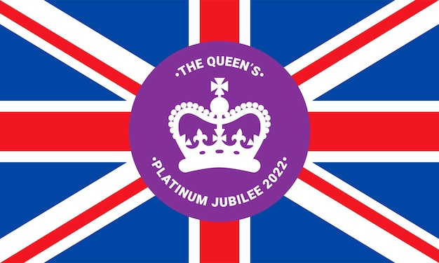 The Queen's Platinum Jubilee celebration with the Union Jack on background