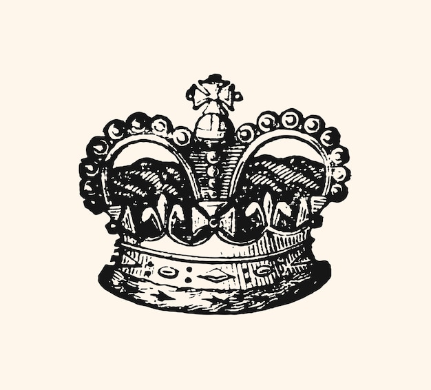 Queen Victoria Diamonds Crown in 1837 Vintage engraving circa late 19th century Digital art