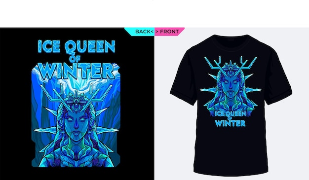 Queen of winter with cold ice cube visualization suitable for winter clothes and merchandise