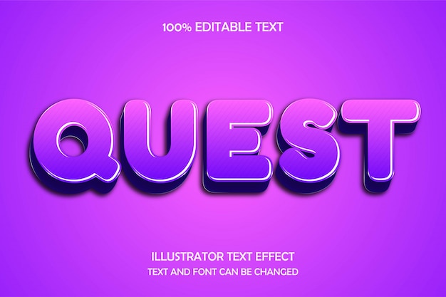 Quest, editable text effect modern comic style