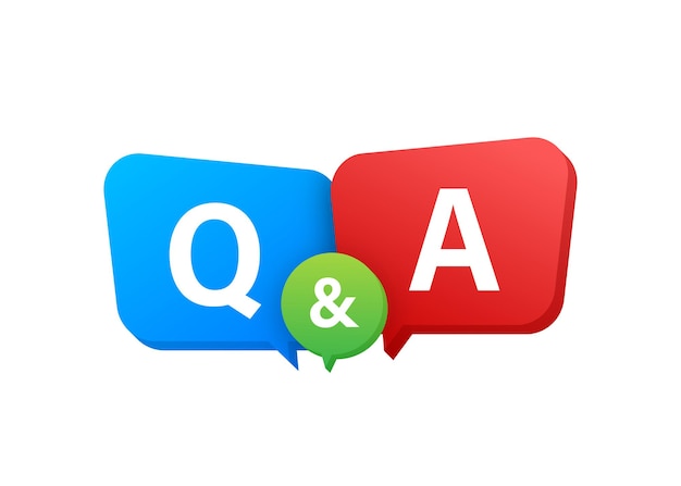 Question and Answer Bubble Chat on white background. Vector stock illustration.