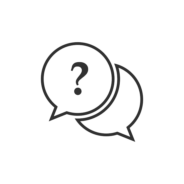 Question answer sign icon QA symbol Classic flat icon Colored circles