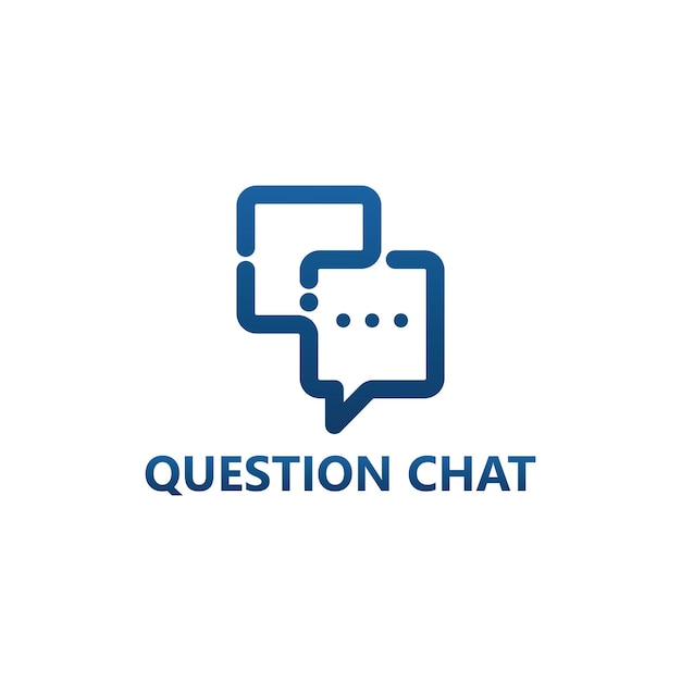 Question chat logo template design