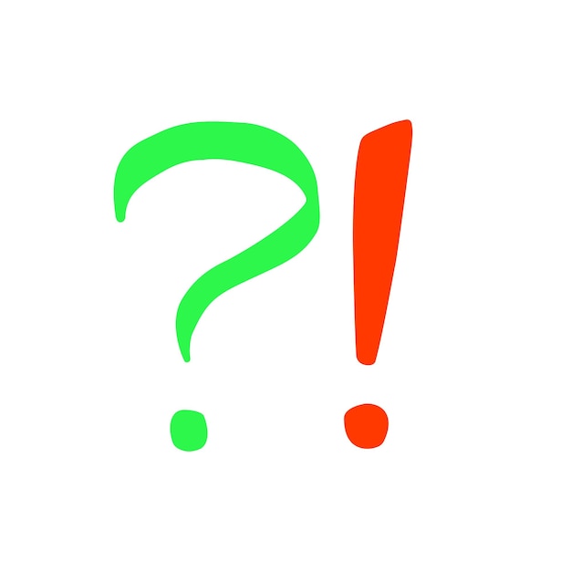 Question and Exclamation marks on white background in vector format