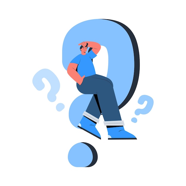 Vector question mark confused wondering concept illustration