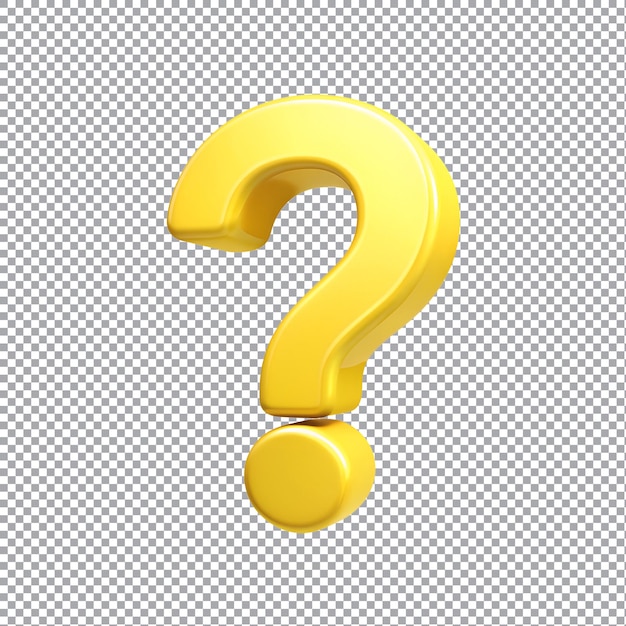 Question mark icon 3d on transparent background