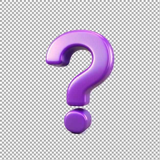 Question mark icon 3d on transparent background