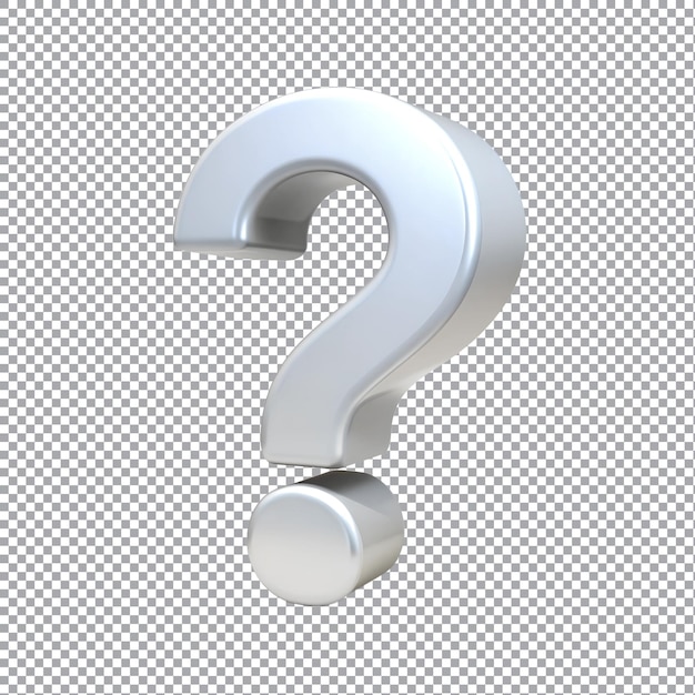 Question mark icon 3d on transparent background