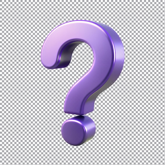 Question mark icon 3d on transparent background