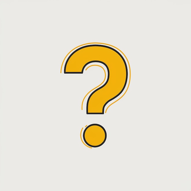 Question Mark Icon A Stylized ThreeDimensional Design with a Long Shadow