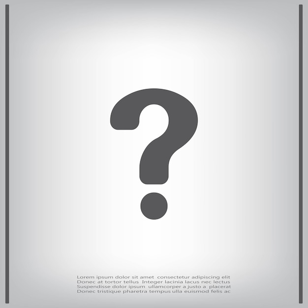 Question mark symbol Vector illustration on a gray background Eps 10