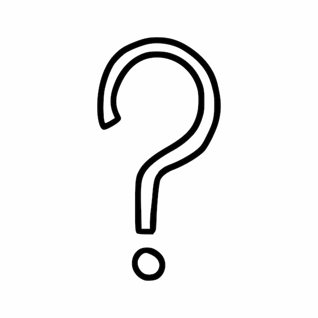 Question mark Vector doodle icon Logo technical support Help