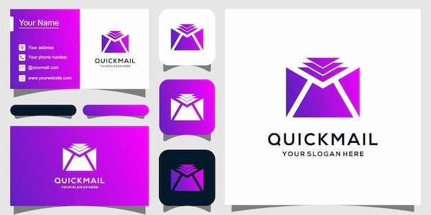 quick cloud mail logo design modern simple premium