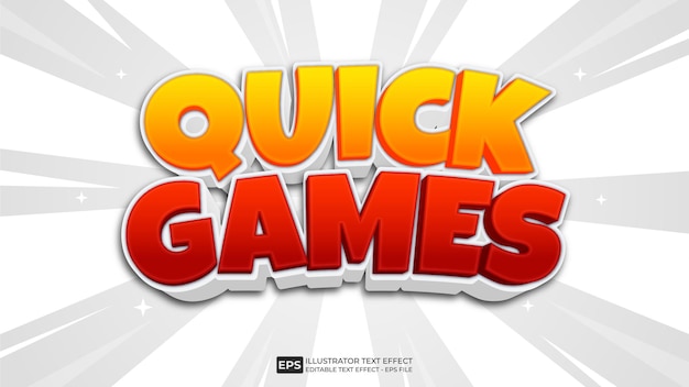 Quick Games editable text effect font