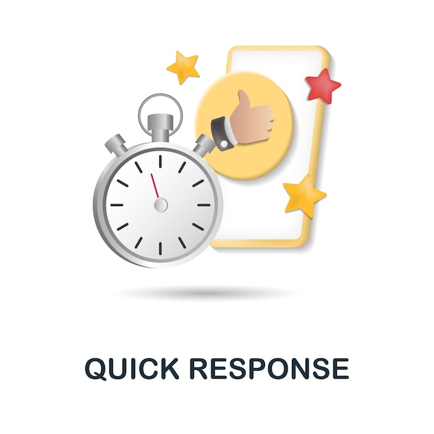 Quick response icon d illustration from feedback collection