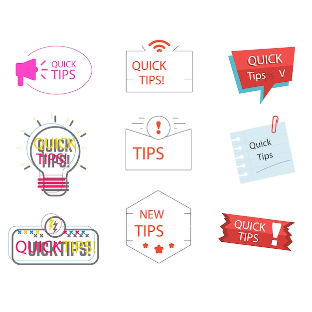 Quick tips badge Vector illustration