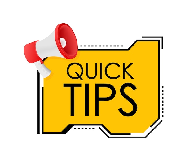 Quick tips icon badge Ready for use in web or print design Vector stock illustration