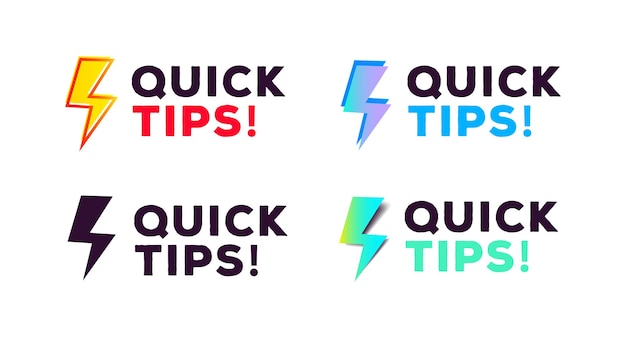 Quick tips sticker set modern style