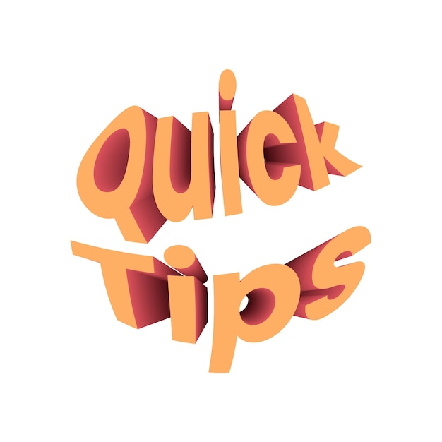 Vector quick tips text retro style design typography