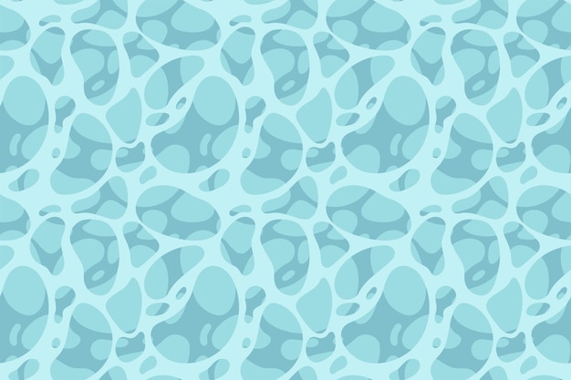 Quiet clear blue water surface seamless pattern illustration Modern flat cartoon background design