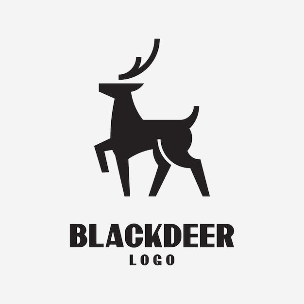 Quirky Black Deer Logo