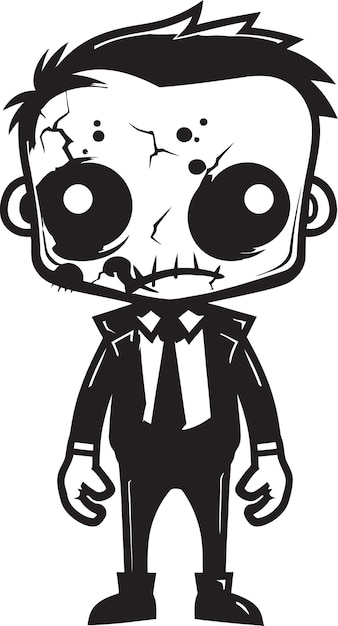 Vector quirky quagmire zombie symbol macabre merriment cartoon zombie logo