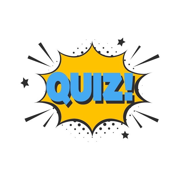 Quiz banner in pop art style Question comic speech bubble template