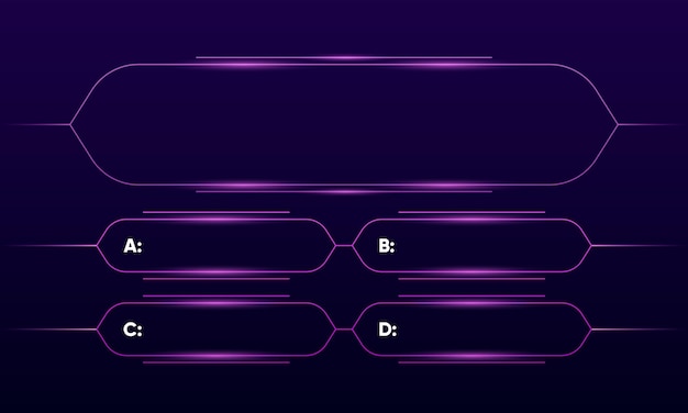 Quiz game or intellectual challenge contest template Quiz neon template TV show or trivia game