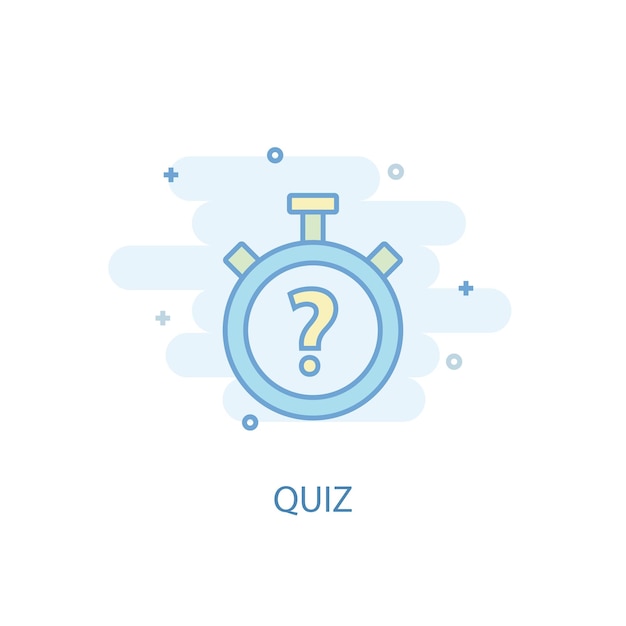 Quiz line concept. Simple line icon, colored illustration. quiz symbol flat design. Can be used for UI/UX